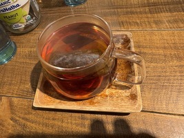 tea in a glass cup