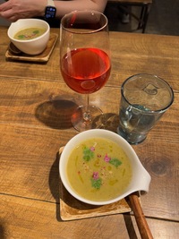 soup and drinks