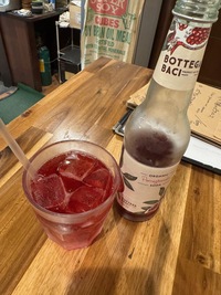 red lemonade drink in a glas